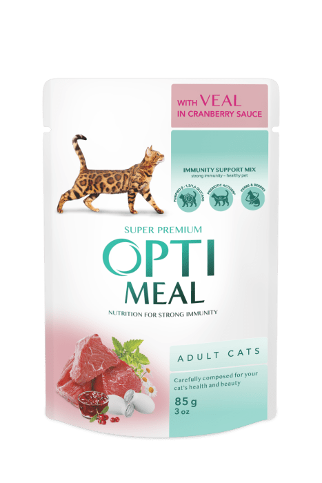 Opti Meal Saszetka Dla Kota Cielęcina W Sosie 85g