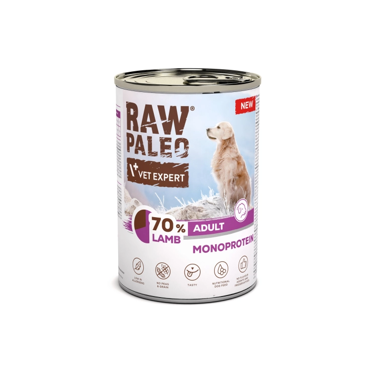 Raw Paleo Dla Psa Adult Monoprotein Jagnięciną Puszka 400g