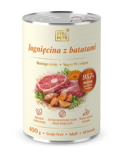 Fit4Pets koserwa 400g Jagnięcina z Batatami