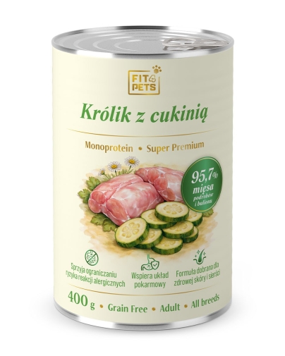 Fit4Pets koserwa 400g Królik z Cukinią