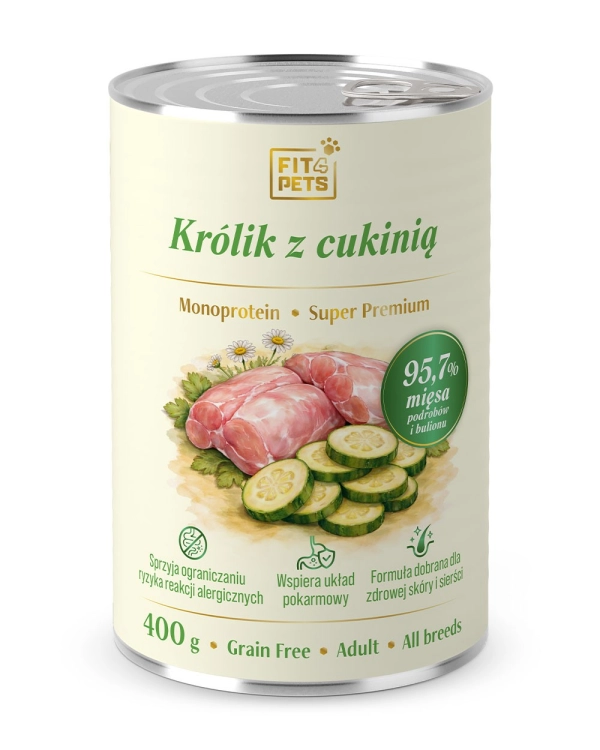 Fit4Pets koserwa 400g Królik z Cukinią