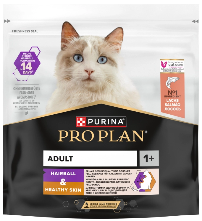 Purina Pro Plan Adult Hairball & Healthy Skin Łosoś 400g – Sucha Karma dla Kota